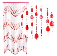 Perleforhæng Bølge - Rødt Mønster